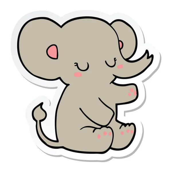 Klistermärke Tecknad Elefant — Stock vektor