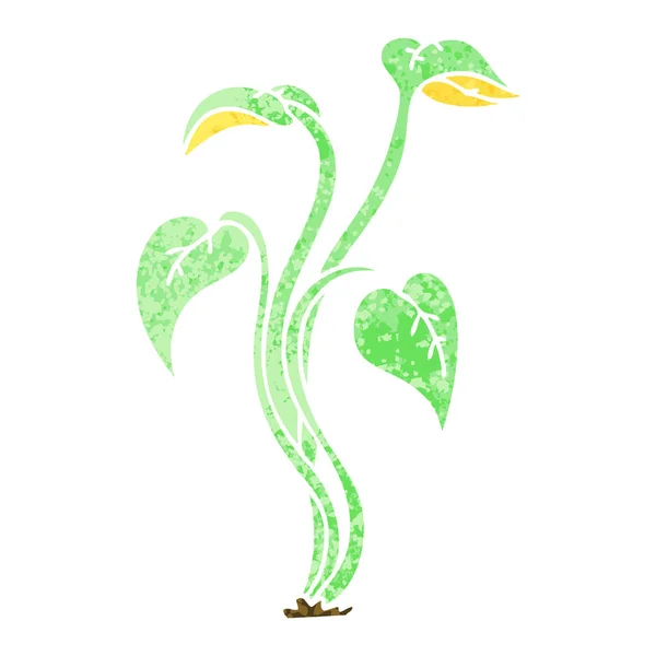 Retro Illustration Stil Skurrile Cartoon Pflanze — Stockvektor