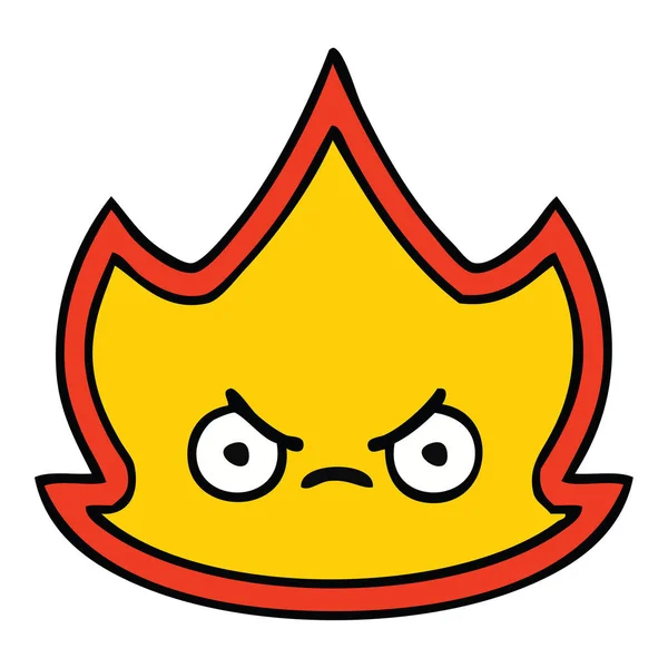 Roztomilý Kreslený Oheň Plamen — Stockový vektor