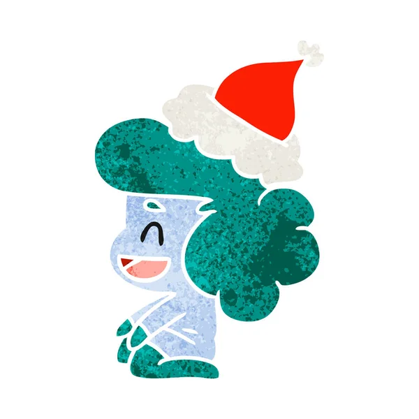 Dibujado Mano Navidad Retro Dibujos Animados Fantasma Kawaii — Vector de stock