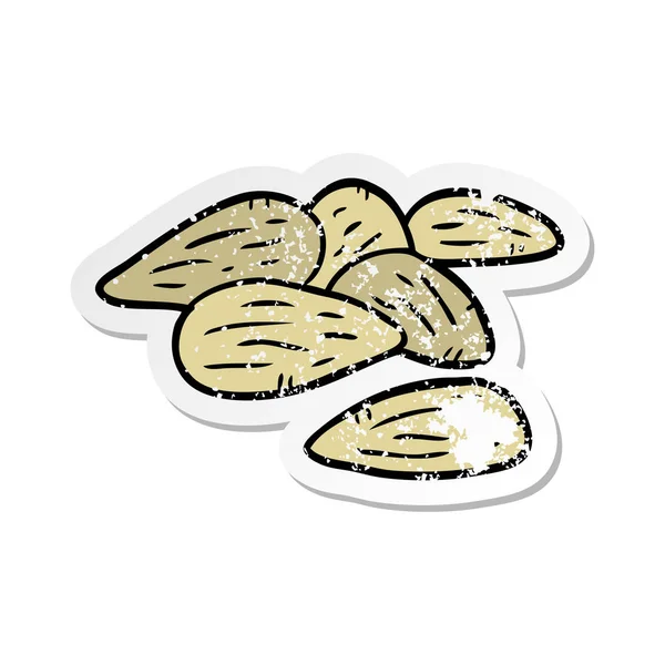 Stiker Tertekan Dari Almond Kartun - Stok Vektor