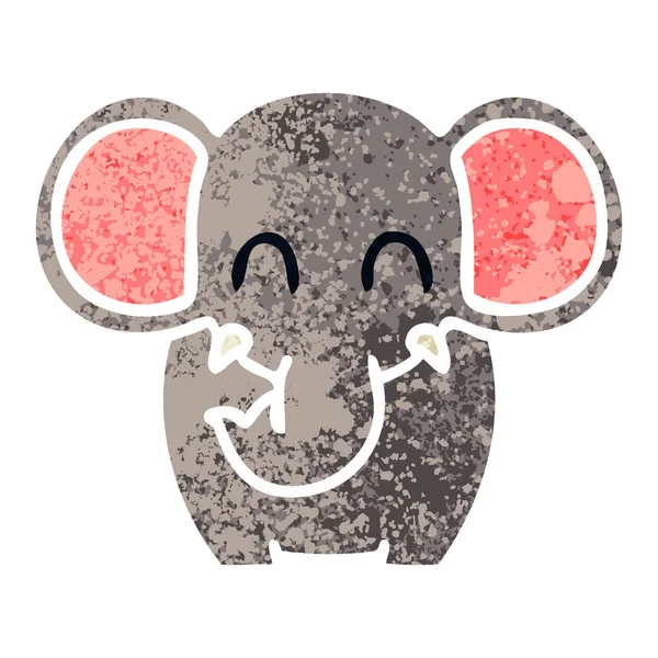 复古例证样式古怪的动画片大象 — 图库矢量图片