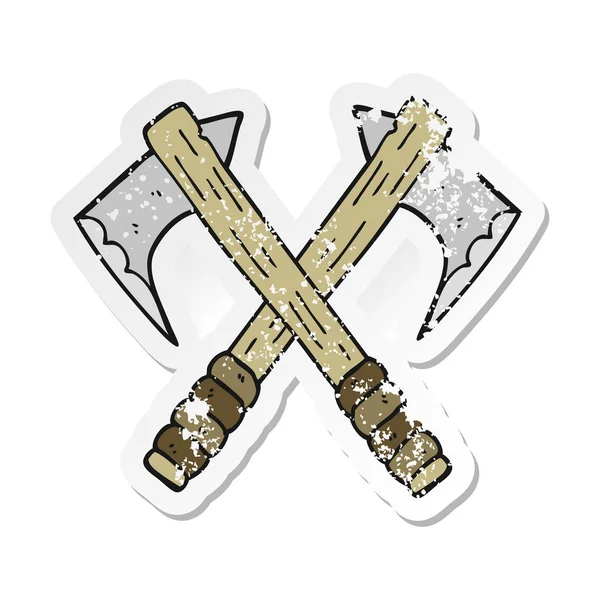 bir çizgi film eksenleri Retro sıkıntılı etiket