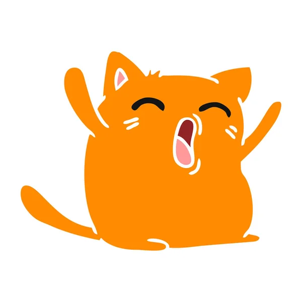 Karikatur der niedlichen Kawaii-Katze — Stockvektor