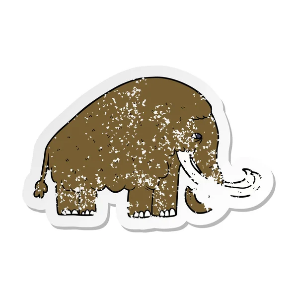 Trudnej sytuacji naklejki cartoon mamuta — Wektor stockowy