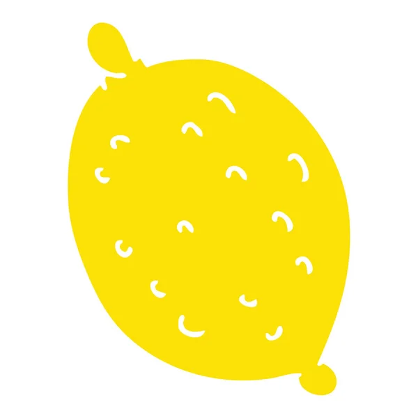 Mão Desenhada Peculiar Desenho Animado Limão — Vetor de Stock