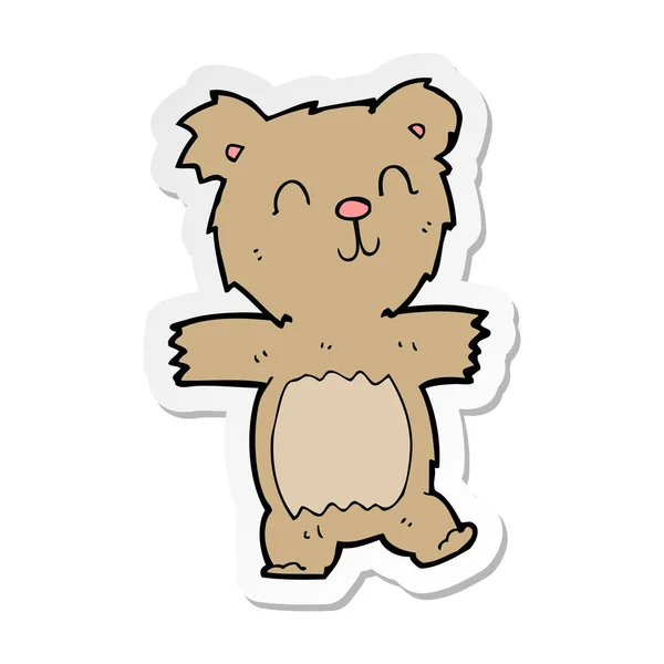 Pegatina Oso Peluche Lindo Dibujos Animados — Vector de stock