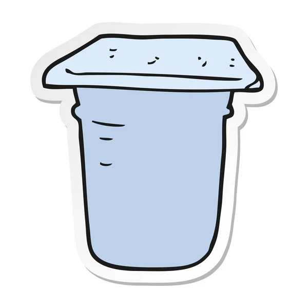 Autocollant d'un pot de yaourt de dessin animé — Image vectorielle