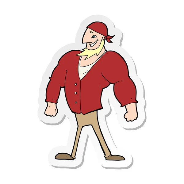 Sticker Cartoon Manly Sailor Man — Stock Vector