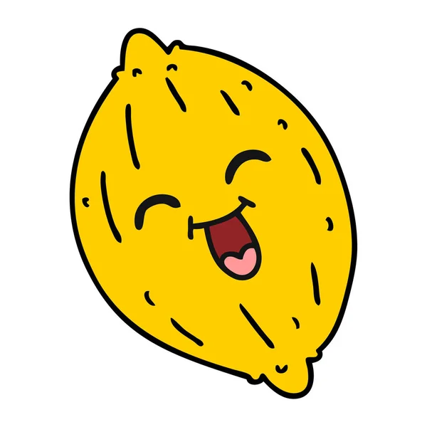 Cartoon of a happy lemon — Stock Vector