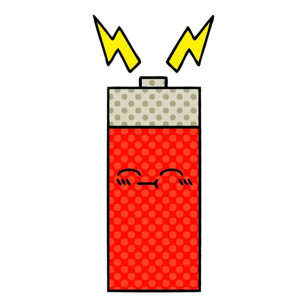 バッテリーの漫画のスタイルの漫画 — ストックベクタ
