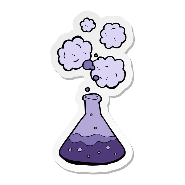 Sticker Van Een Cartoon Wetenschap Chemicaliën — Stockvector