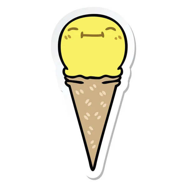 Nálepka bizarní ruky kreslené kreslené šťastný zmrzlina — Stockový vektor