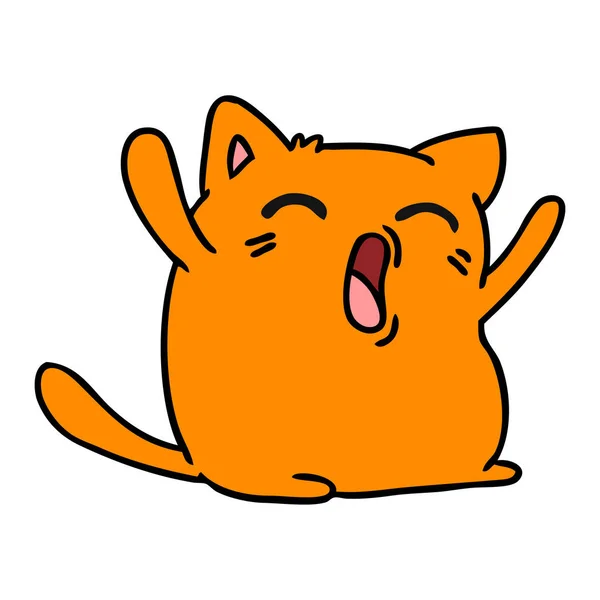 Desenho animado de gato kawaii bonito —  Vetores de Stock