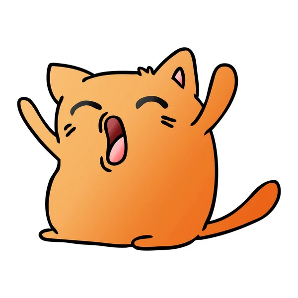 Ruky Nakreslené Přechodu Kreslené Kočky Roztomilý Kawaii — Stockový vektor