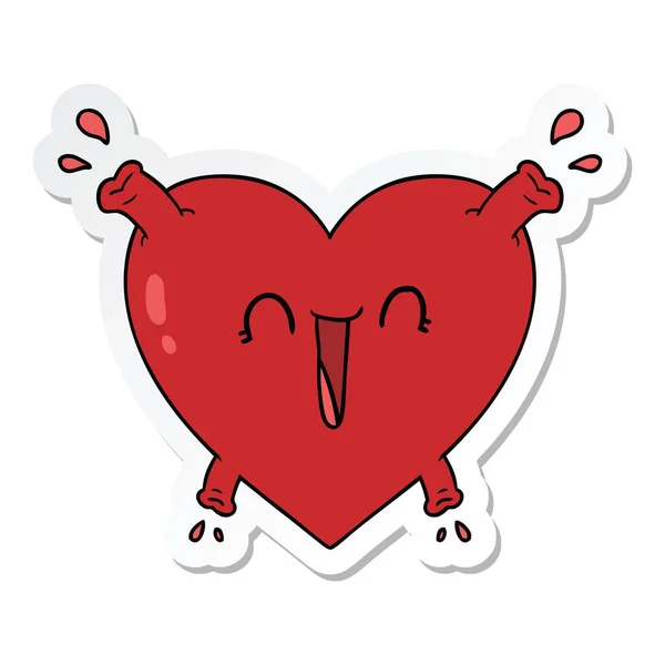 Etiqueta Coração São Dos Desenhos Animados — Vetor de Stock