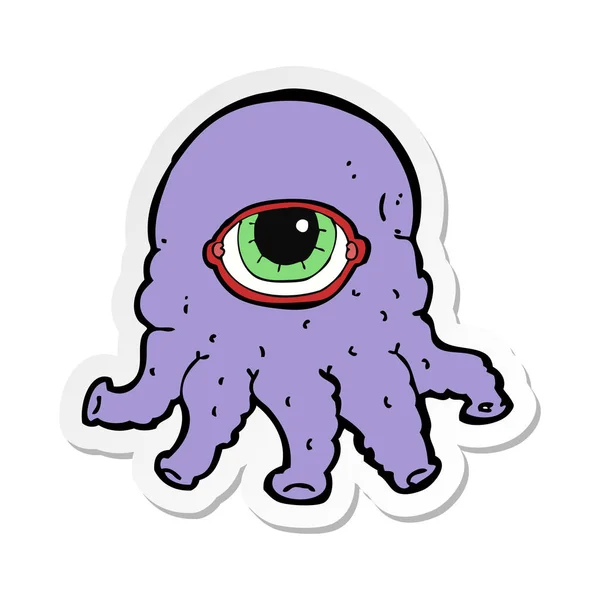 Sticker Van Een Cartoon Alien Hoofd — Stockvector