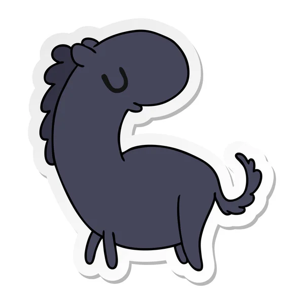 Aufkleber Karikatur kawaii eines niedlichen Pferdes — Stockvektor