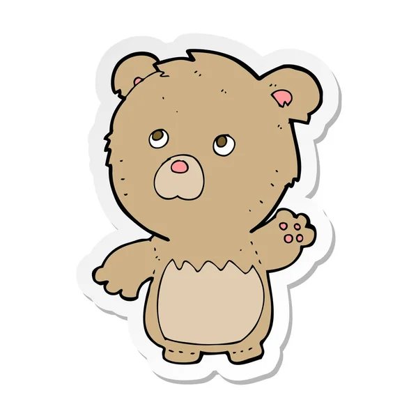 Etiqueta Urso Pelúcia Dos Desenhos Animados — Vetor de Stock