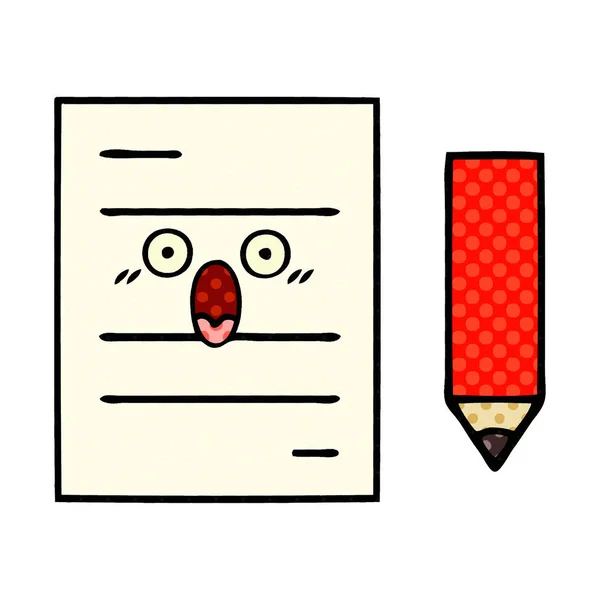 Komiks Kreslený Styl Testovacího Papíru — Stockový vektor