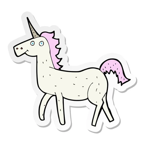 Stiker Dari Sebuah Unicorn Kartun - Stok Vektor