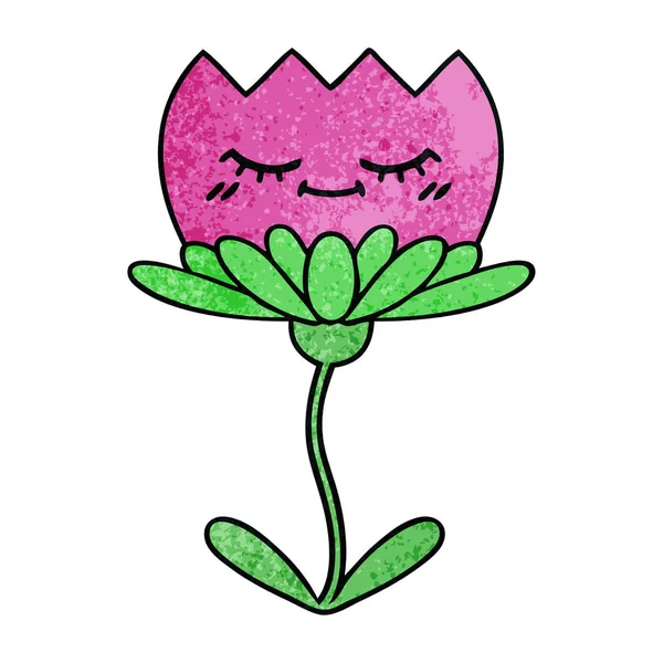 Retro grunge struktury karikatura květ — Stockový vektor