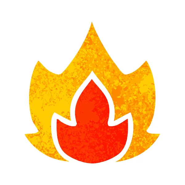 Retro Ilustración Estilo Dibujos Animados Fuego — Vector de stock