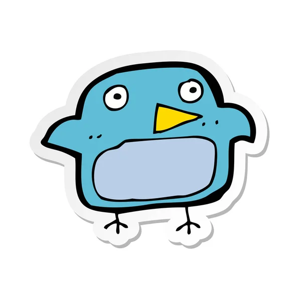 Etiqueta Pássaro Azul Desenho Animado — Vetor de Stock