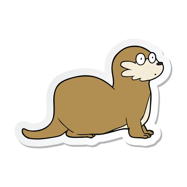 Pegatina Una Nutria Dibujos Animados — Vector de stock