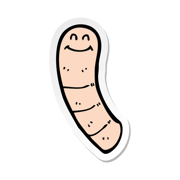 Sticker Van Een Cartoon Worm — Stockvector