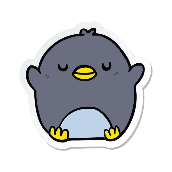 Sticker Van Een Cartoon Pinguïn — Stockvector