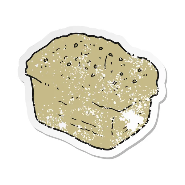 Stiker Retro Tertekan Dari Roti Kartun - Stok Vektor