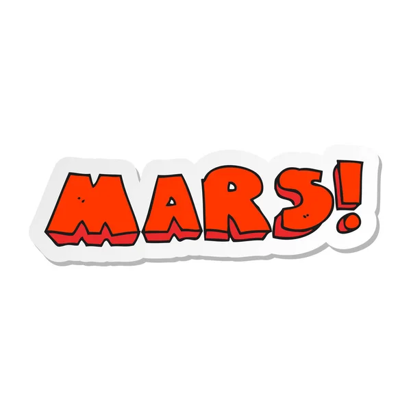 Sticker Cartoon Mars Text Symbol — Stock Vector