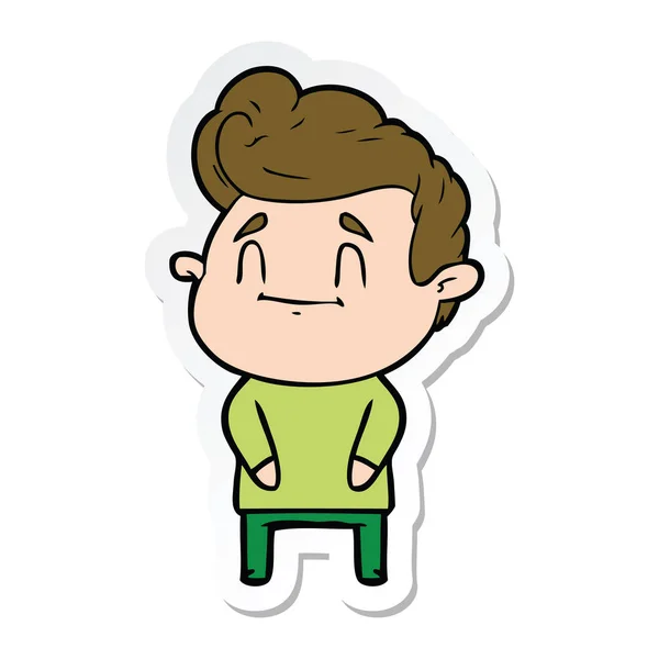 Sticker Van Een Happy Cartoon Man — Stockvector