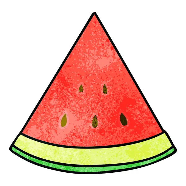 Quirky hand drawn cartoon watermelon — Stock Vector