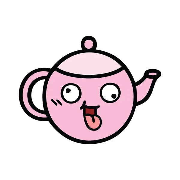 一个茶壶可爱的卡通 — 图库矢量图片