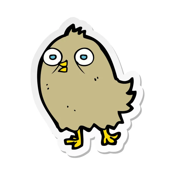 Sticker Funny Cartoon Bird — Stock Vector