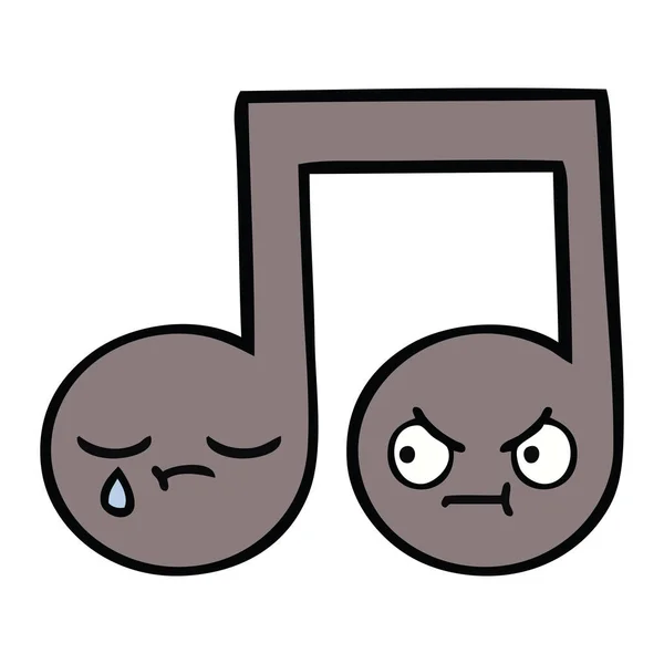 Schattige cartoon muzieknoot — Stockvector