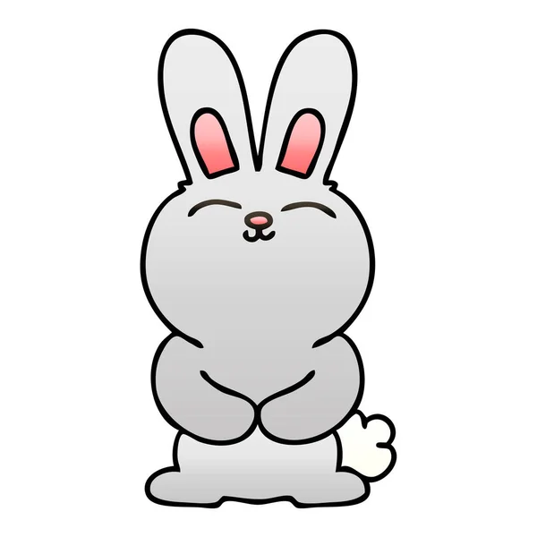 Gradiente Sombreado Peculiar Conejo Dibujos Animados — Vector de stock