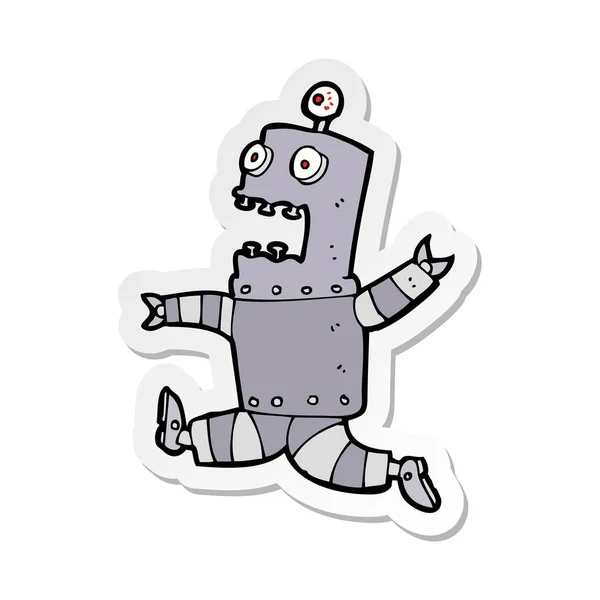 Sticker Van Een Cartoon Doodsbang Robot — Stockvector