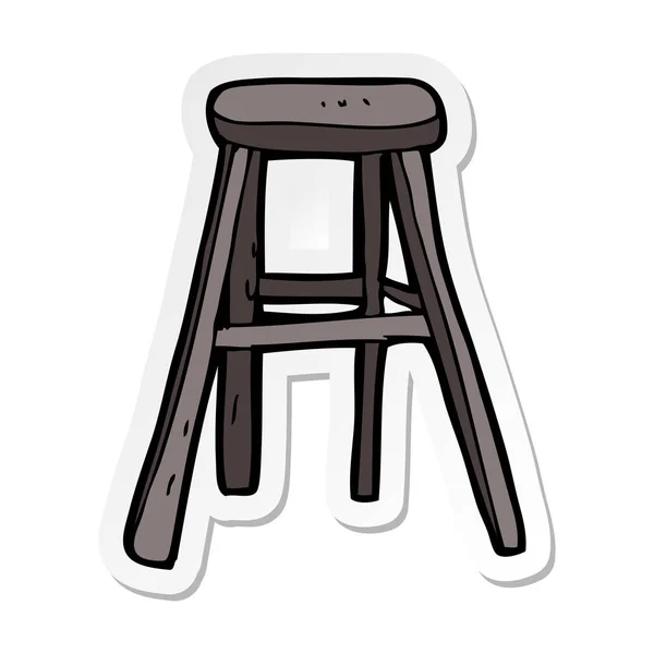 Nálepka Kreslený Dřevěná Stolička — Stockový vektor