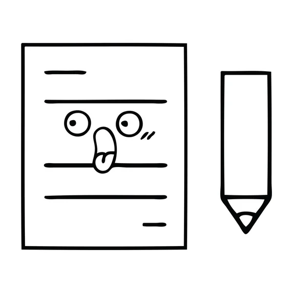 Kreslení čar kreslených test papíru — Stockový vektor