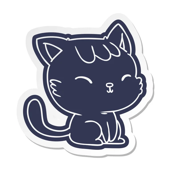 귀여운 귀여운 고양이의 스티커 — 스톡 벡터