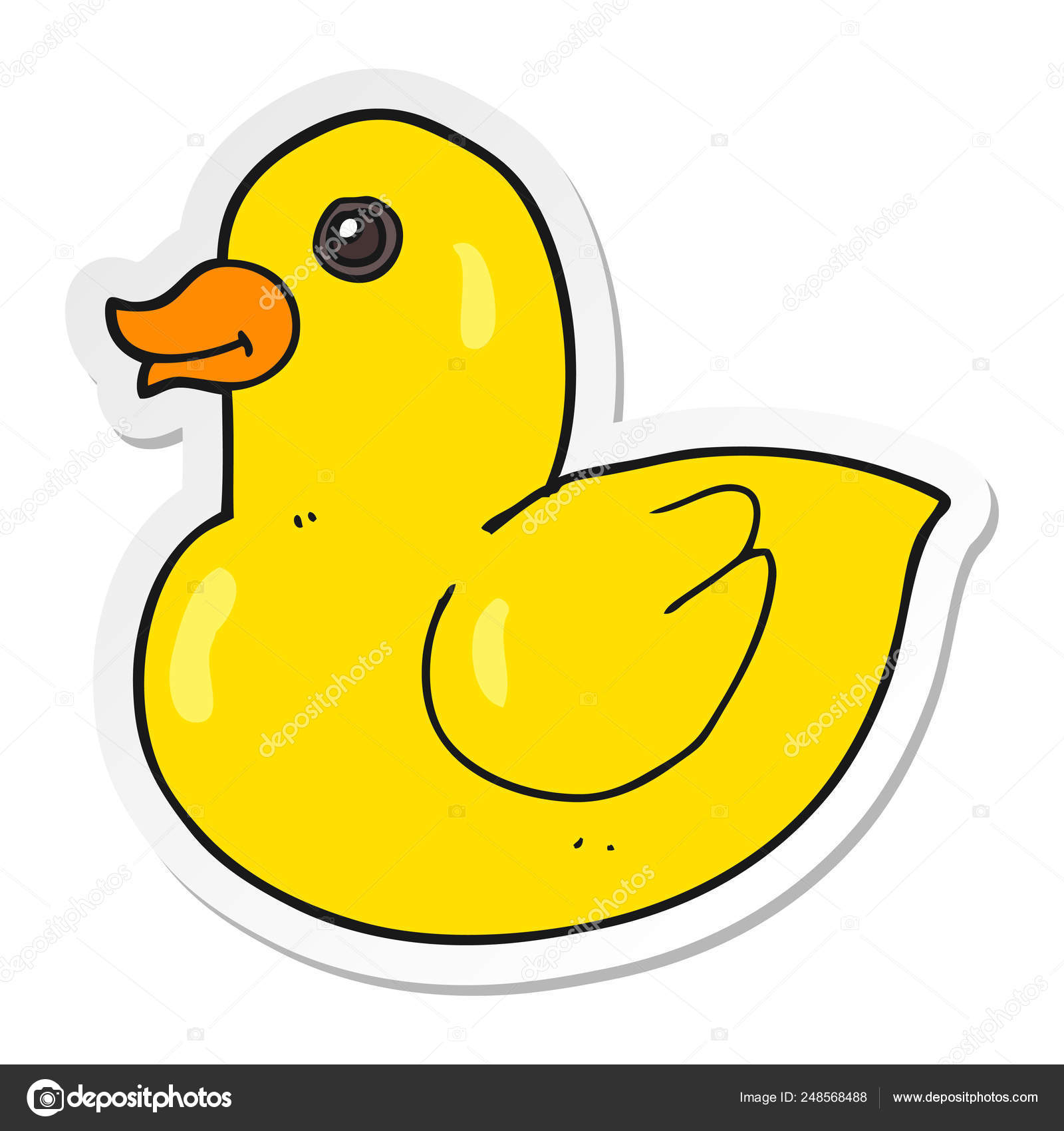Sticker Cartoon Rubber Duck Stock Vector Image by ©lineartestpilot  #248568488