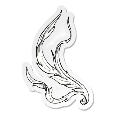 bir geleneksel el çekilmiş çiçek girdap etiket