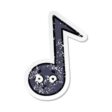 sevimli çizgi nota sıkıntılı etiket