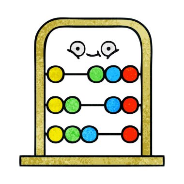 Retro grunge doku karikatür bir abaküs