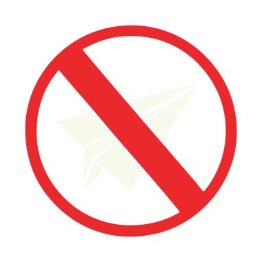 izin yok bir kağıt uçaklar düz renk retro karikatür