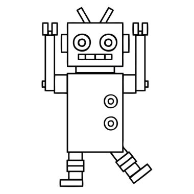 Çizim karikatür bir dans eden robot
