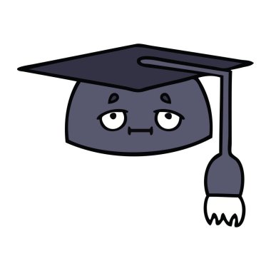 sevimli çizgi mezuniyet şapka